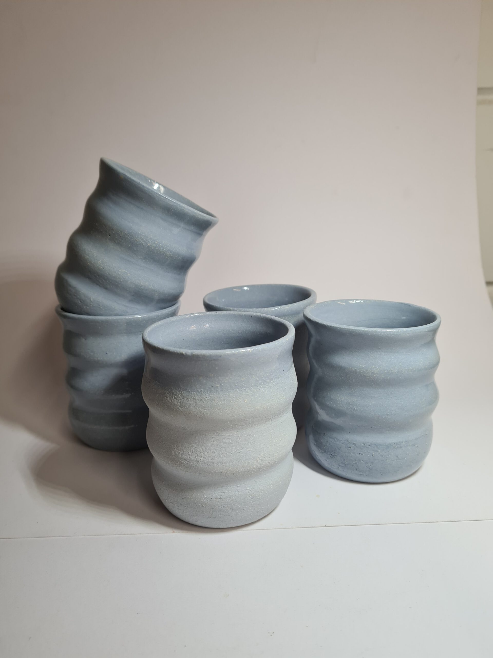 Koffiekop blauw ribbel - Afbeelding 4