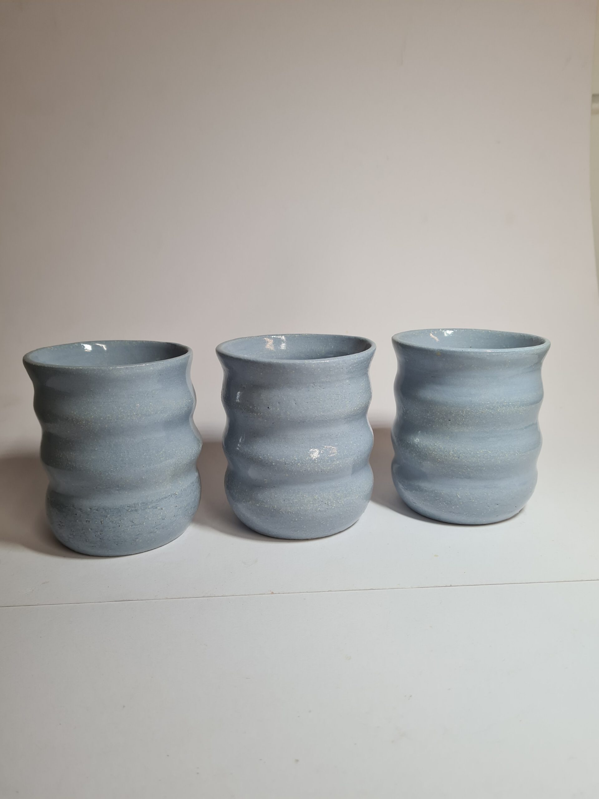 Koffiekop blauw ribbel